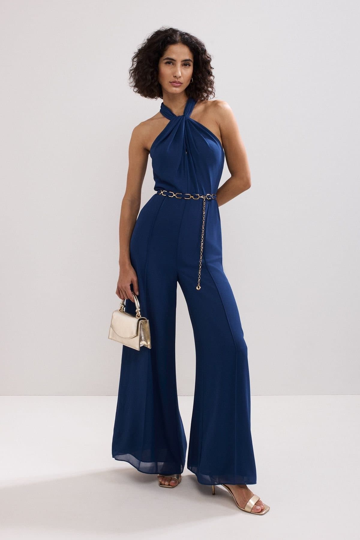 Phase Eight Phase Eight Women's Gwen Pleated Jumpsuit in Dark Navy