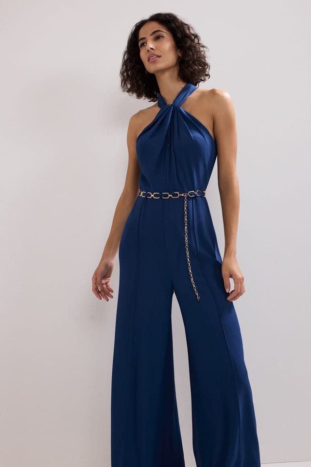 Phase Eight Phase Eight Women's Gwen Pleated Jumpsuit in Dark Navy - 3