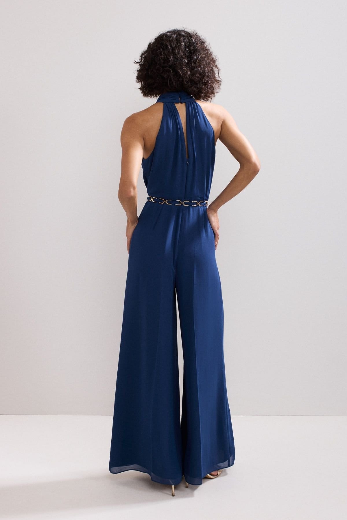 Phase Eight Phase Eight Women's Gwen Pleated Jumpsuit in Dark Navy - 4