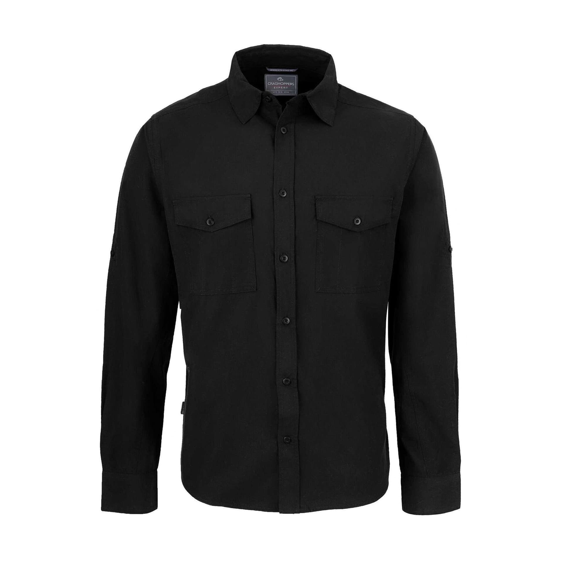 Craghoppers Craghoppers Men's Kiwi Long-Sleeved Shirt in Black
