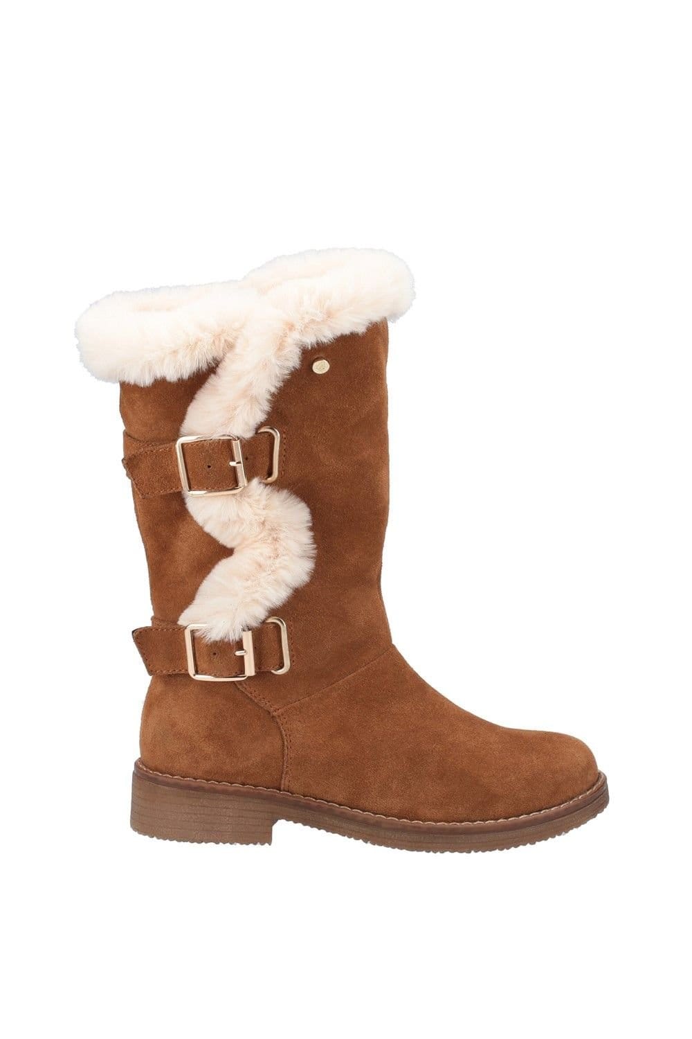 Hush Puppies Hush Puppies Women's 'Megan' Suede Leather Mid Boots in Tan - 4