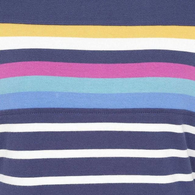 Lazy Jacks Lazy Jacks Women's Prism Stripes Long-Sleeved T-Shirt Dress in Navy - 3