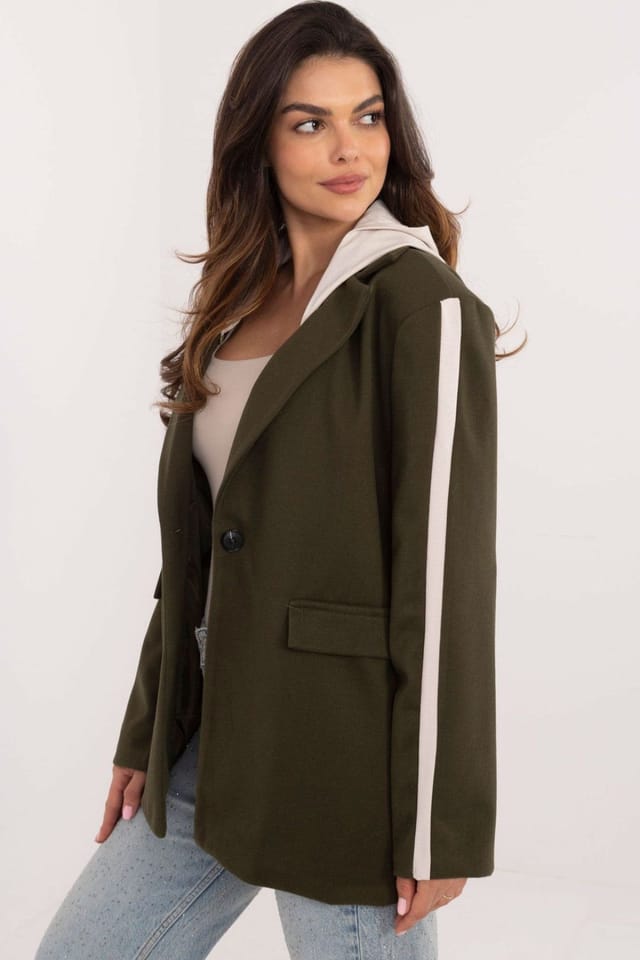 Love Lace Love Lace Women's Elegant Sports Blazer with Detachable Hood in Green - 2