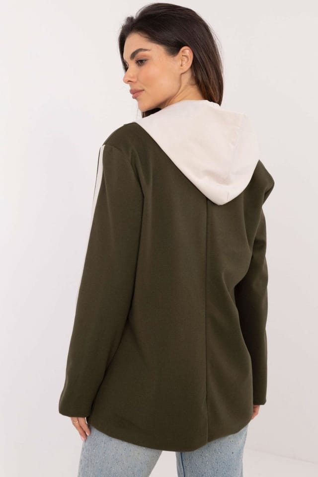 Love Lace Love Lace Women's Elegant Sports Blazer with Detachable Hood in Green - 3
