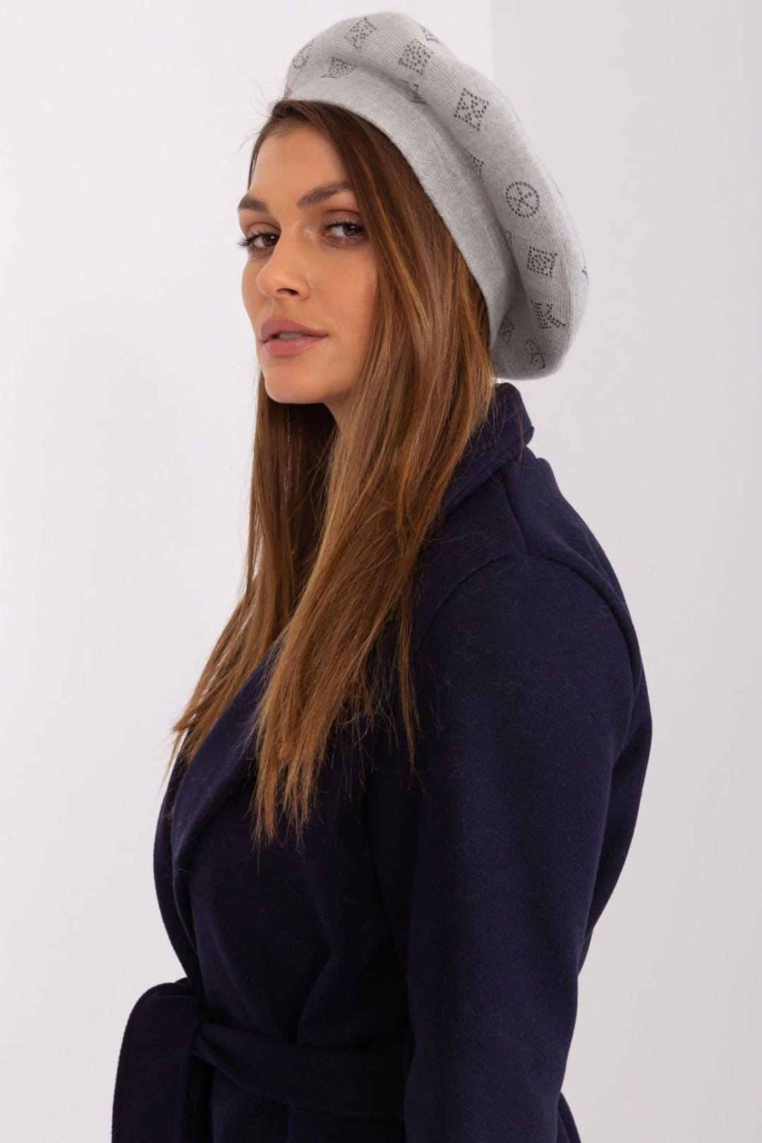 Love Lace Love Lace Women's Classic Knitted Beret Hat for Everyday Casual All Season Wear Comfort in Grey - 4