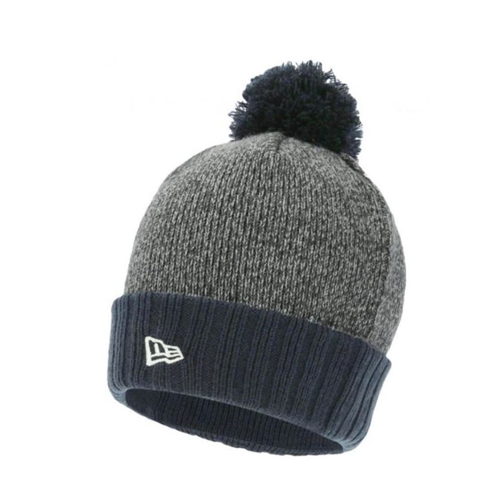 new era New Era Men's Grey Cotton Beanie with Pom Pom