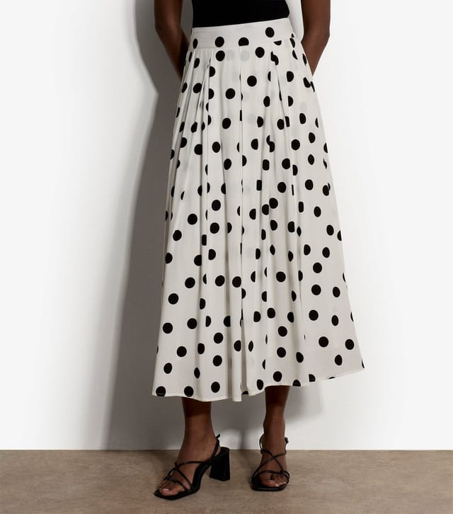 Apricot Women's White Polka Dot Midi Skirt Apricot New Look - 3