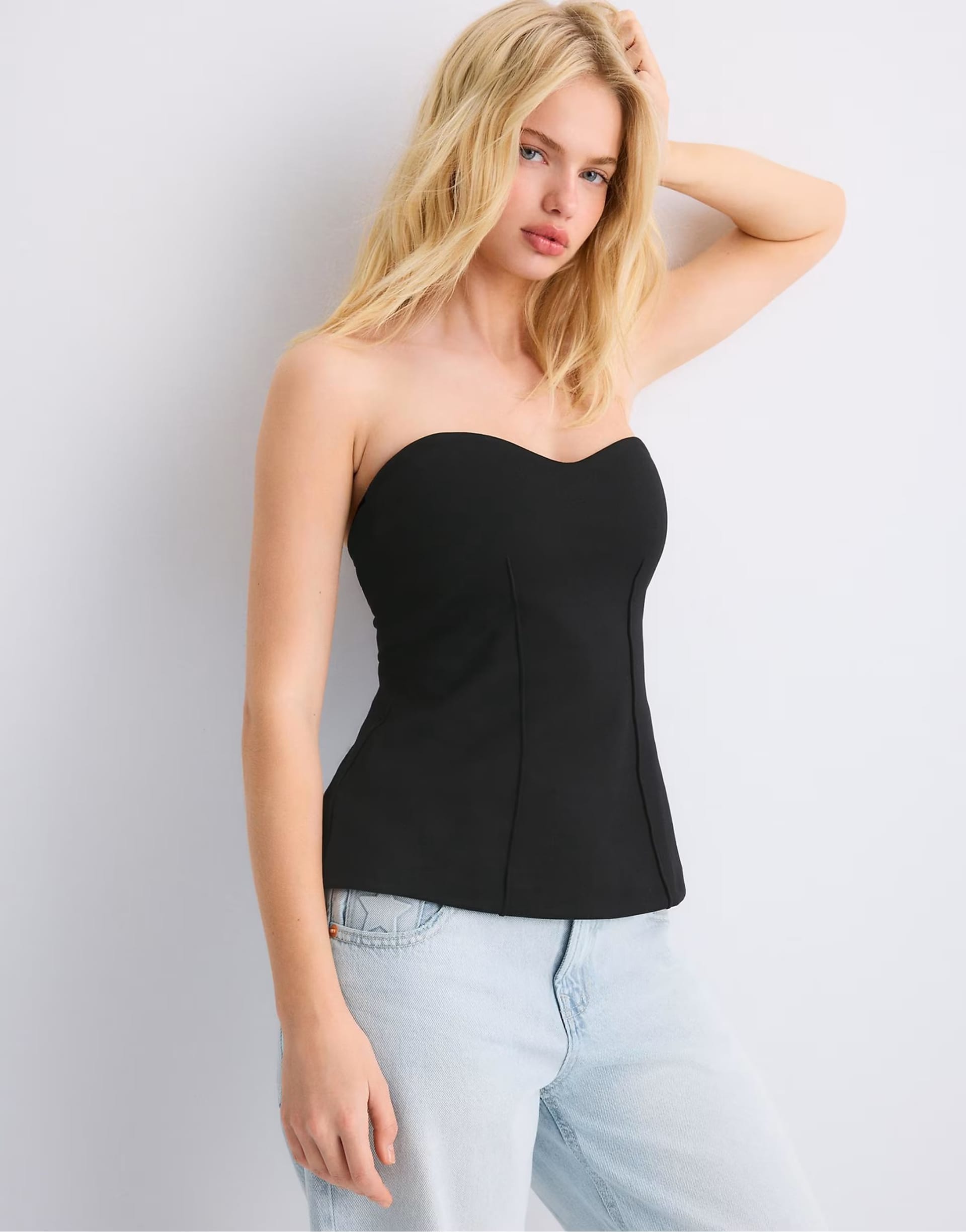 ASOS Black Bandeau Sweetheart Neckline Top