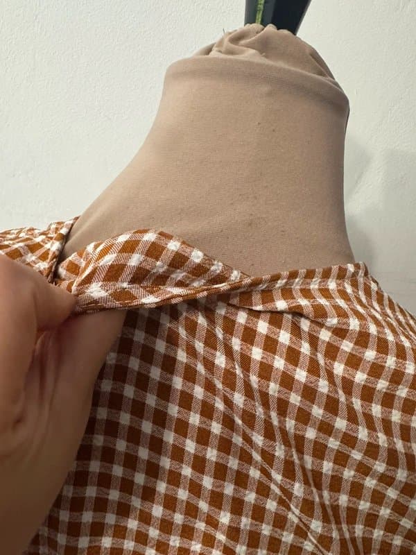 ASOS Design tie front sleeveless peplum co-ord top in gingham check size 10