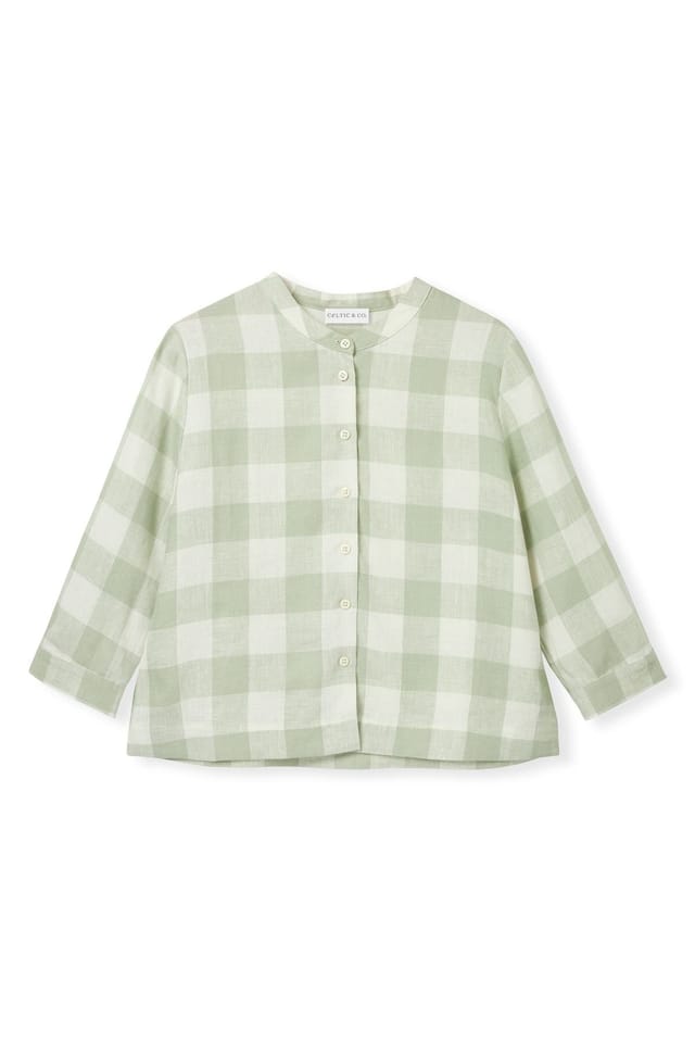Celtic & Co Celtic & Co Women's Check Swing Blouse in Pale Green - 2