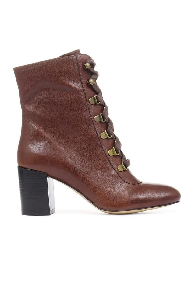 Jones Bootmaker Jones Bootmaker Women's Liana Lace-Up Heeled Ankle Boots in Tan - 2