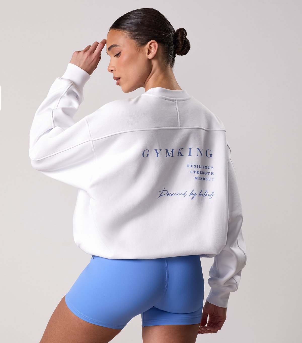 Gym King Women's White Define Crew Neck Sweatshirt Gym King New Look - 3