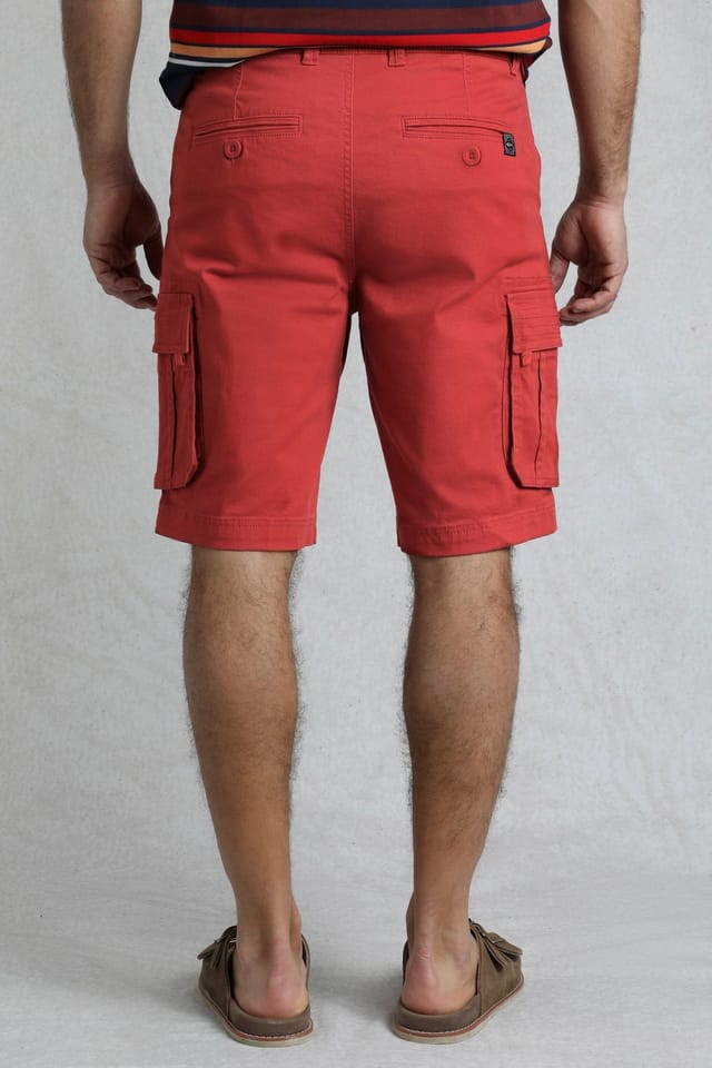 Weird Fish Weird Fish Men's Rigney Cargo Shorts in Orange - 3