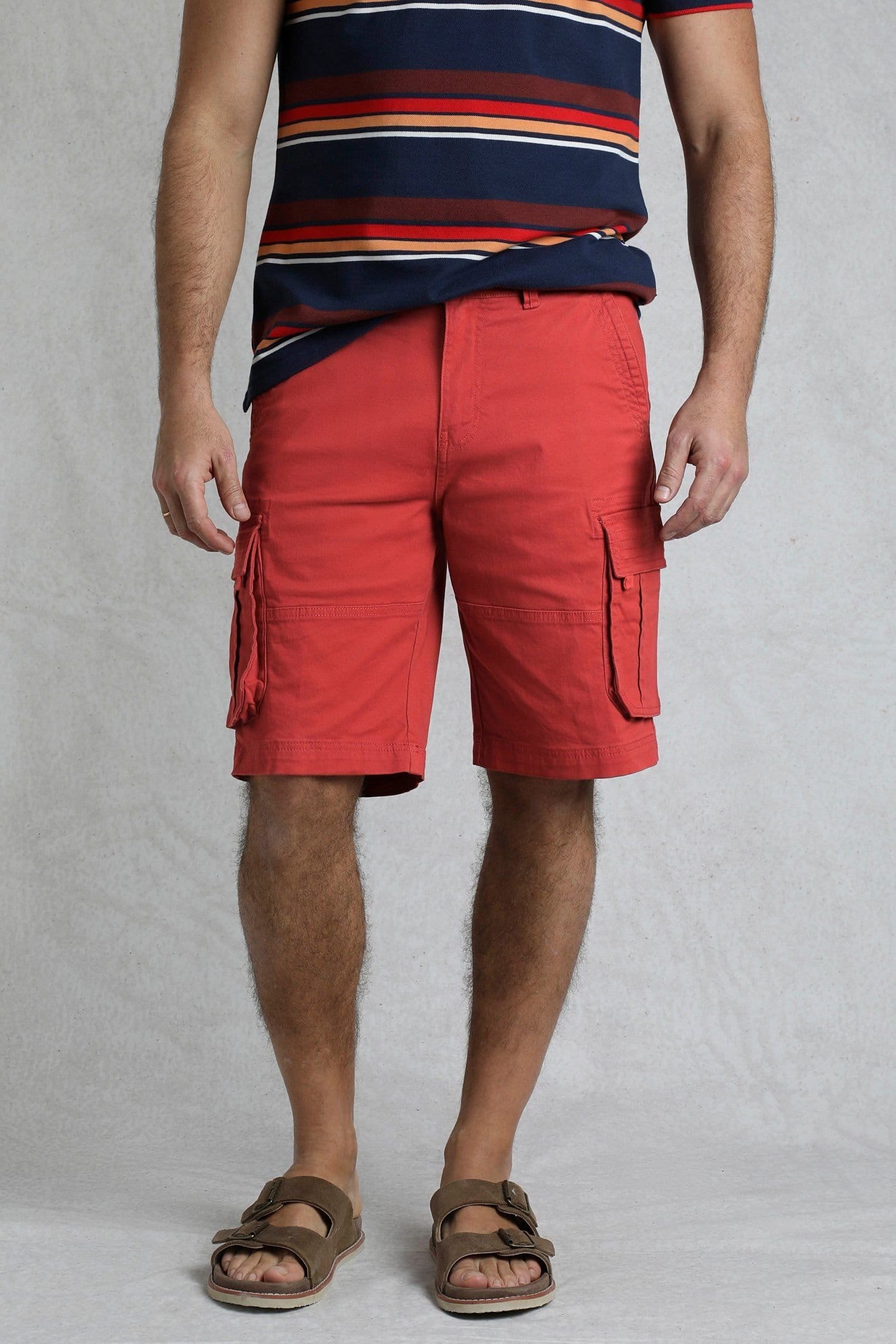 Weird Fish Weird Fish Men's Rigney Cargo Shorts in Orange - 4