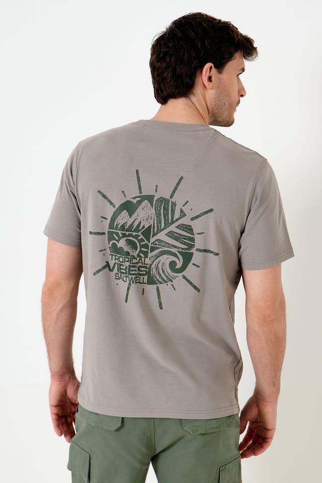 Saltwell Saltwell Men's Graphic Print Cotton T-Shirt in Grey - 2