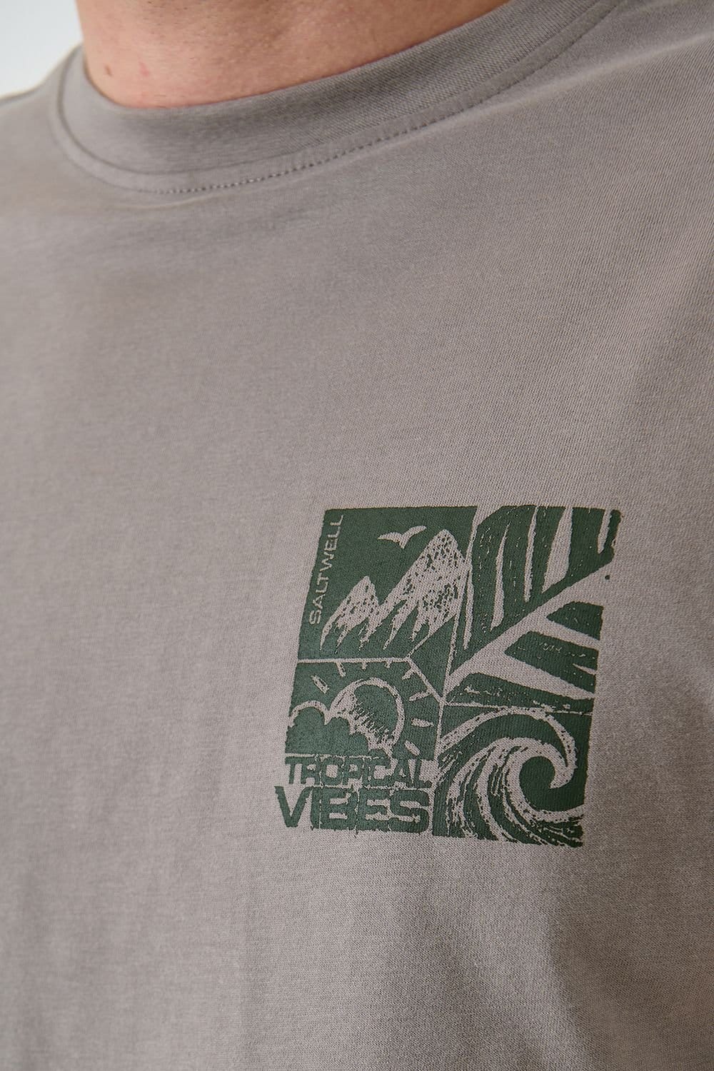 Saltwell Saltwell Men's Graphic Print Cotton T-Shirt in Grey - 4