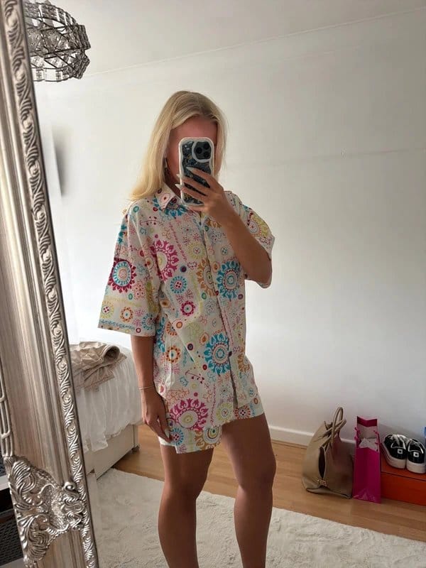 The Unbranded Brand Multicoloured Floral Print Shirt And Short
