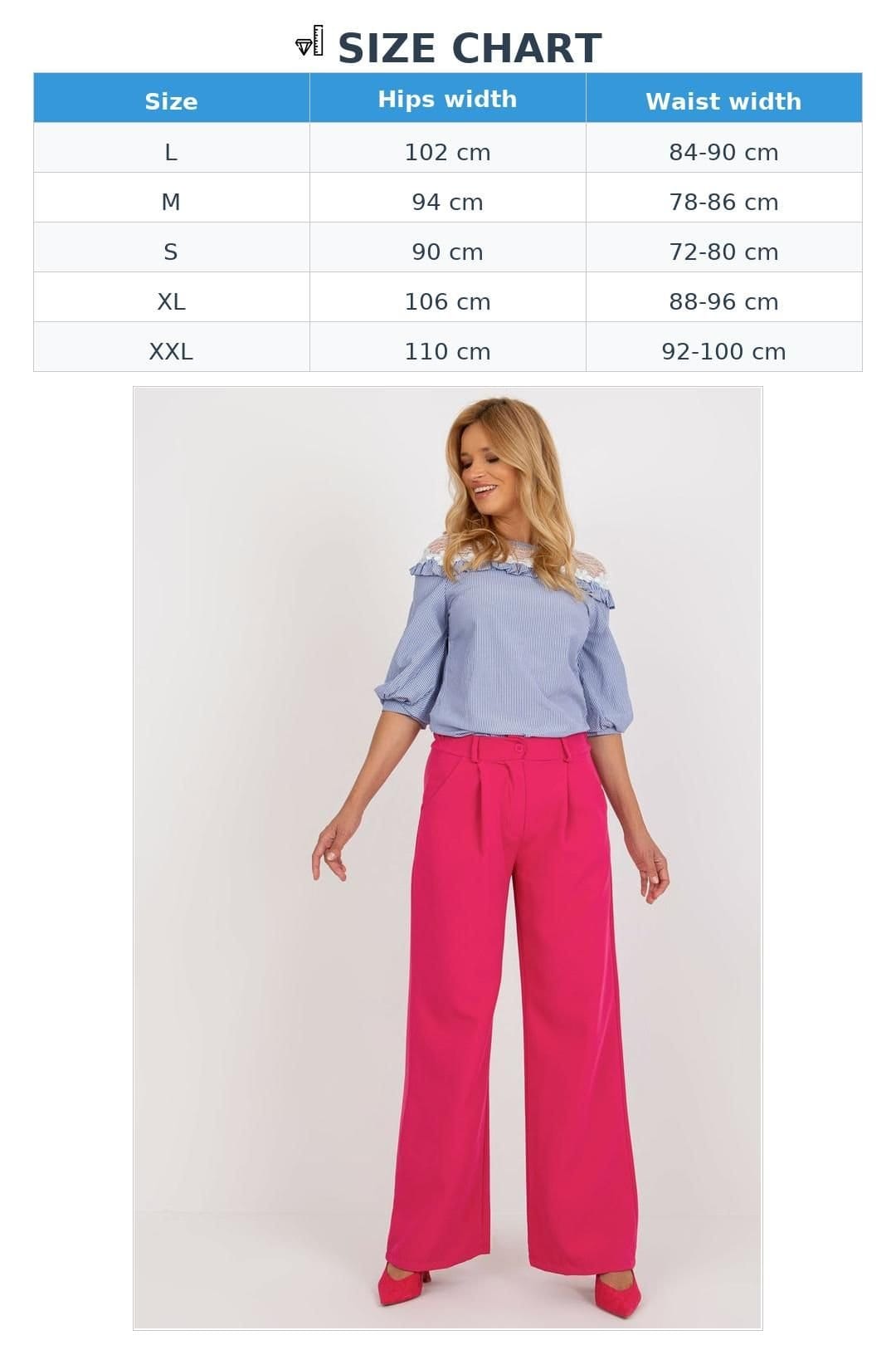 Love Lace Love Lace Women's High Waisted Pleated Trousers with Pockets in Pink - 4