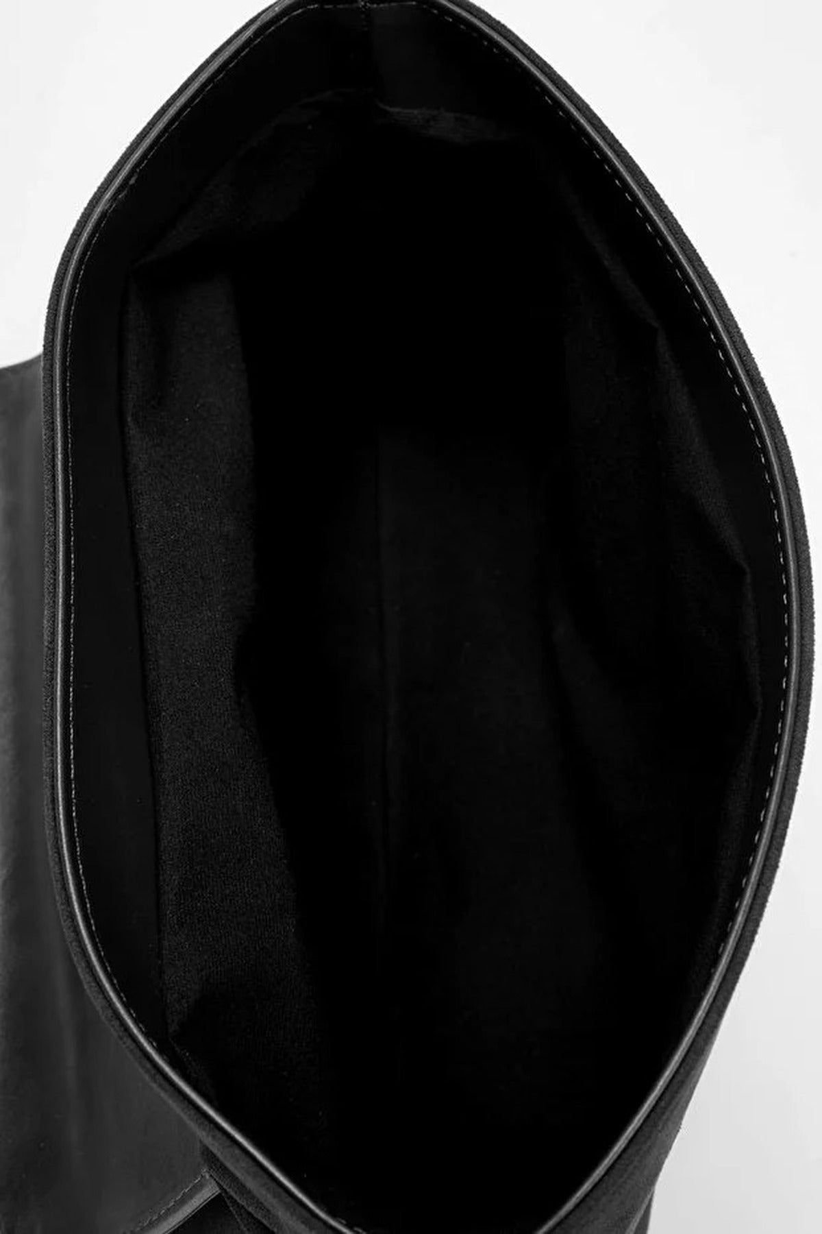 WOVCOR WOVCOR Women's Faux Suede Flap Clutch Bag with Woven Chain Strap in Black - 3