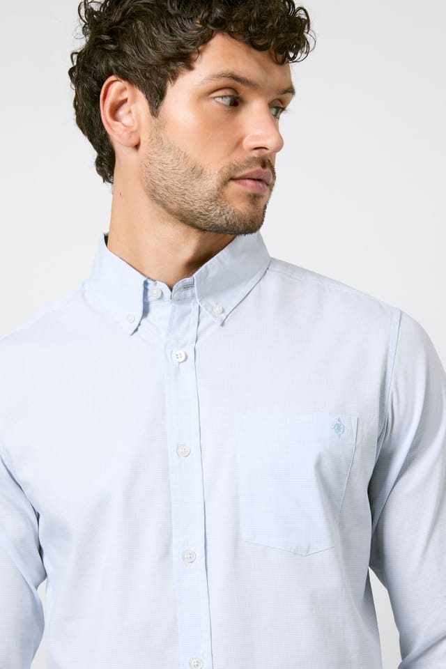 Maine Maine Men's Light Blue Check Long Sleeve Shirt - 2