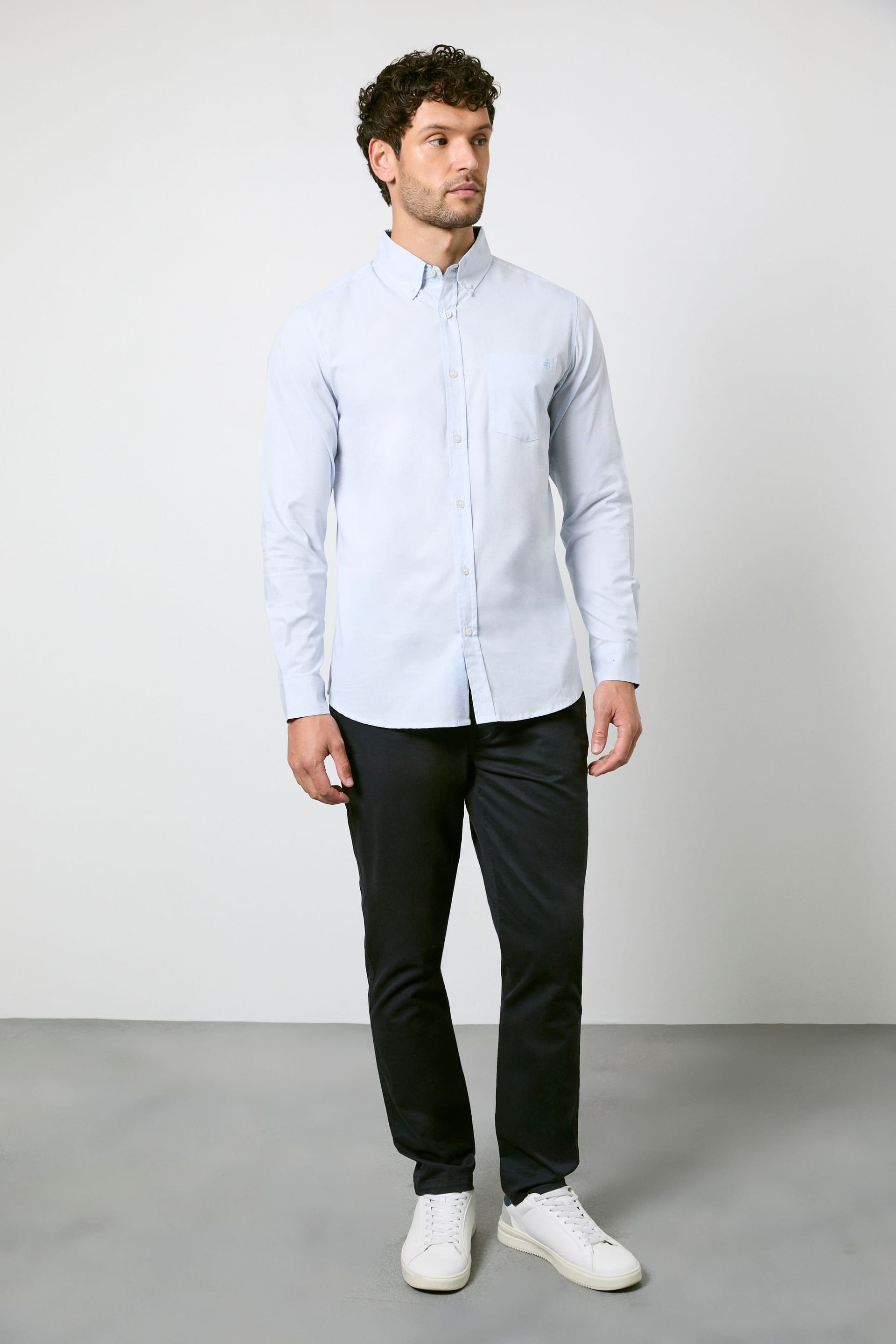 Maine Maine Men's Light Blue Check Long Sleeve Shirt - 4