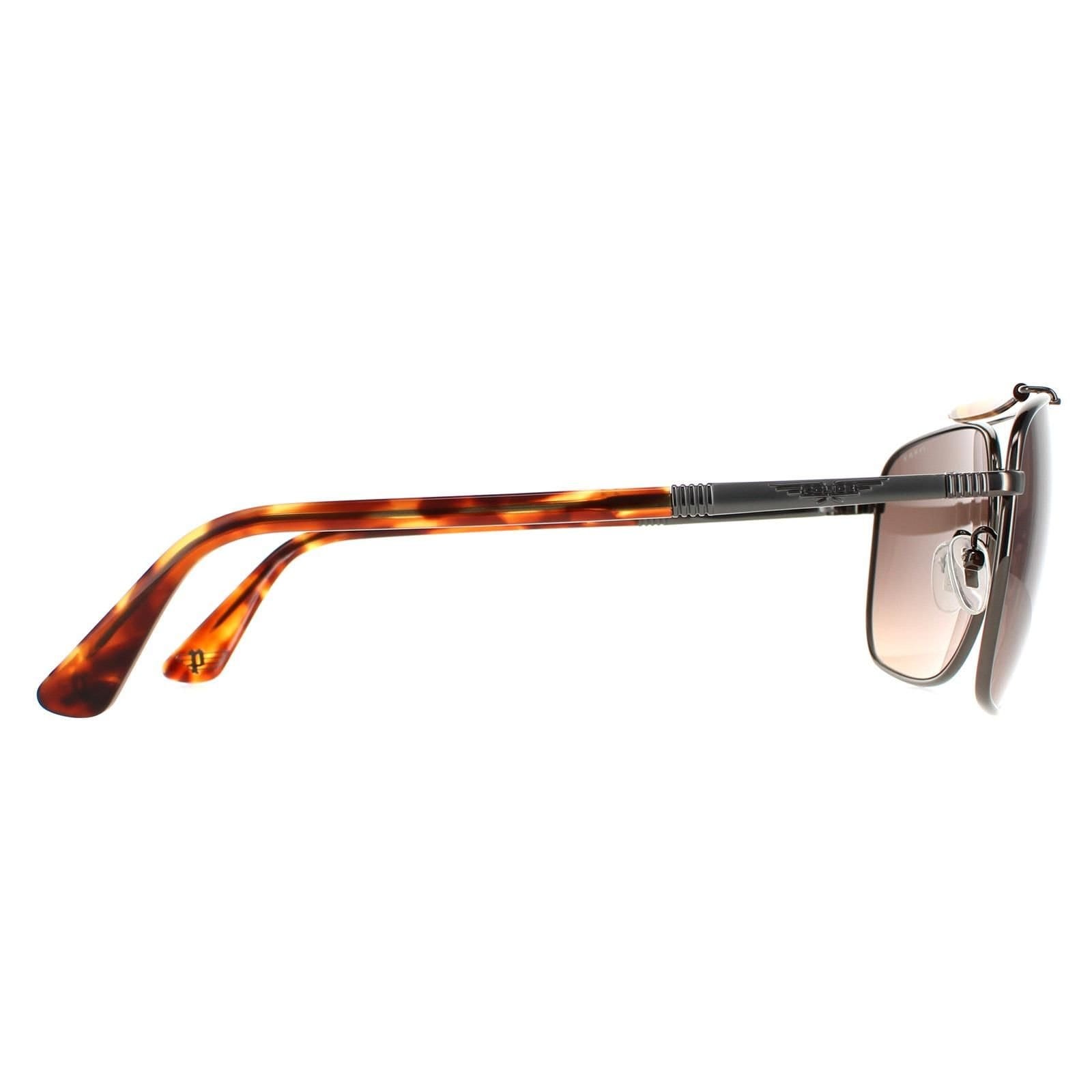 Police Police Men's Aviator Shiny Gunmetal Matte Smoke Gradient Orange SPLD43 Origins 44 in Silver - 4