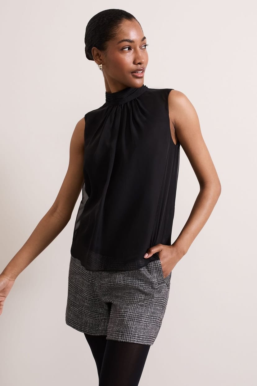 Phase Eight Phase Eight Women's Nella High Neck Top in Black - 1
