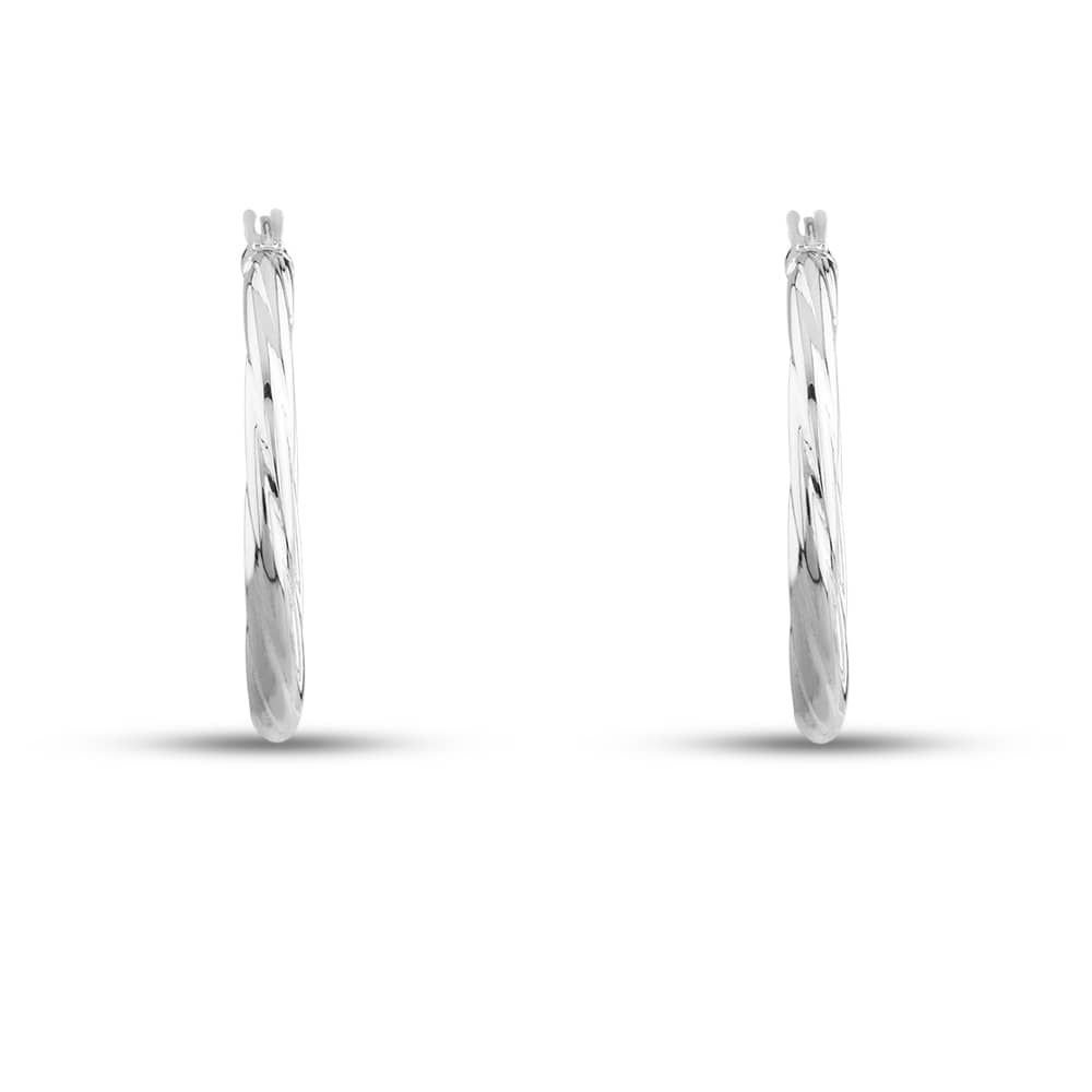 T.H.Baker T.H.Baker Women's Silver Twisted Hoop Earrings 8-53-9039 - 2
