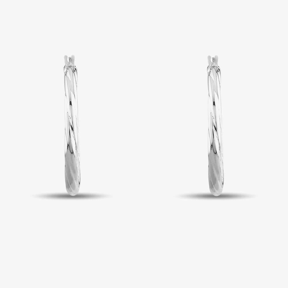 T.H.Baker T.H.Baker Women's Silver Twisted Hoop Earrings 8-53-9039 - 4