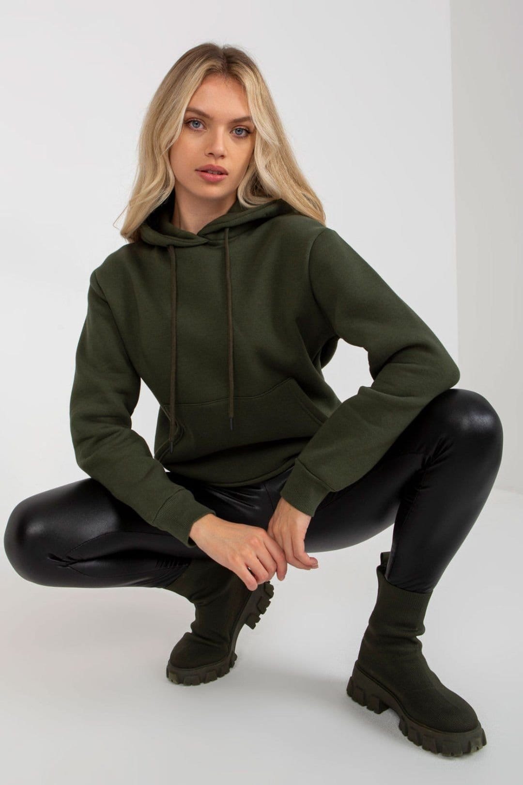 Love Lace Green Hooded Sweatshirt with Kangaroo Pocket