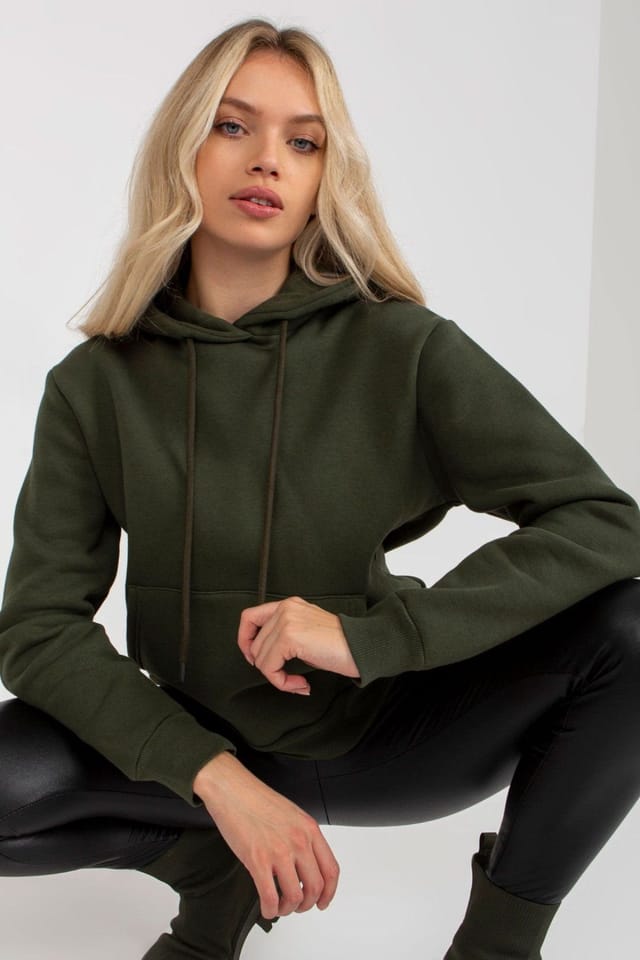 Love Lace Love Lace Women's Hooded Sweatshirt Long Sleeve Kangaroo Pocket in Green - 2