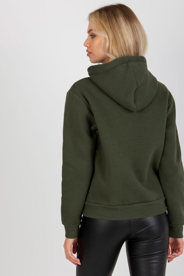 Love Lace Love Lace Women's Hooded Sweatshirt Long Sleeve Kangaroo Pocket in Green - 3