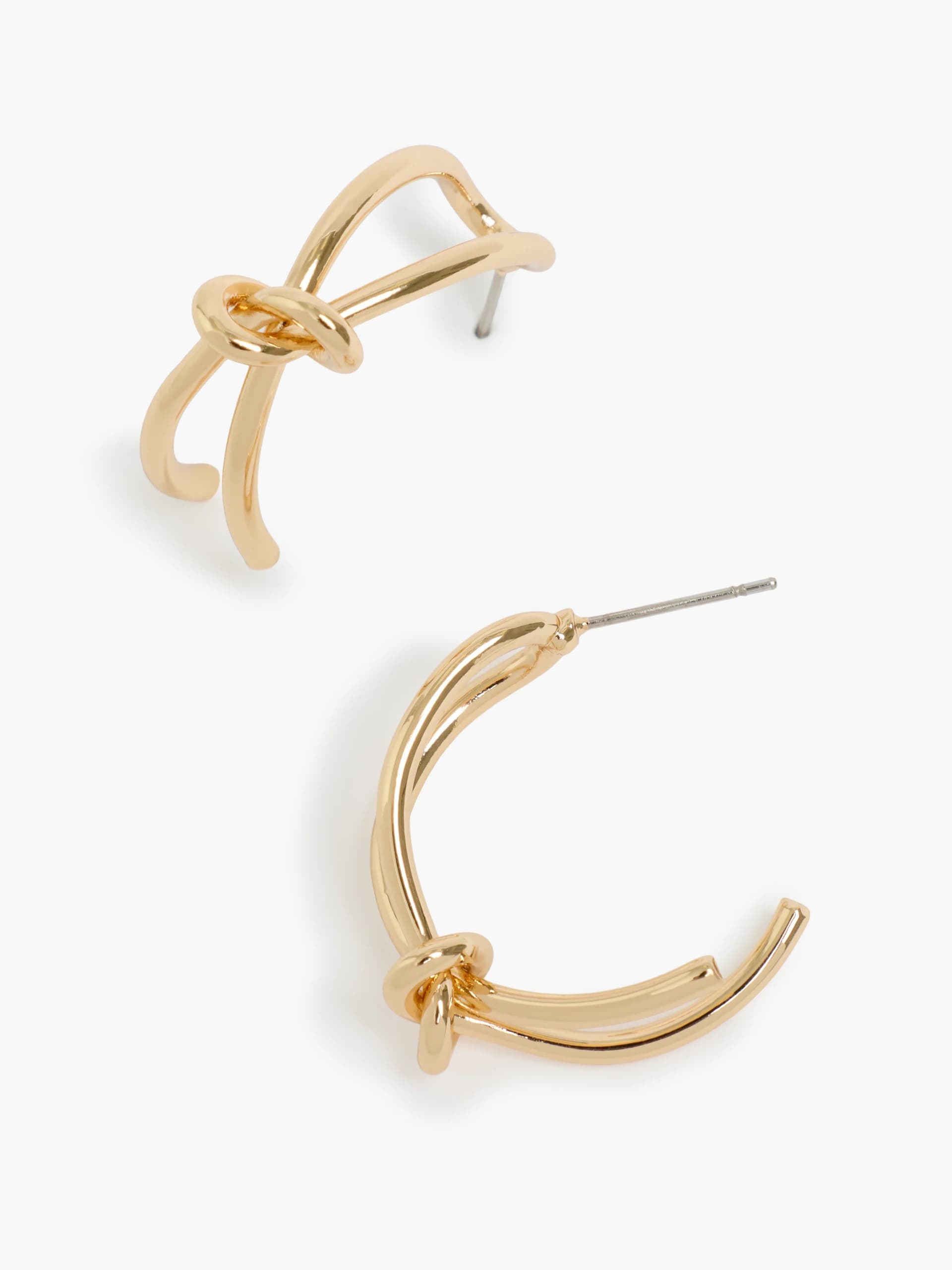 French Connection Knot Half Hoop Earrings Gold