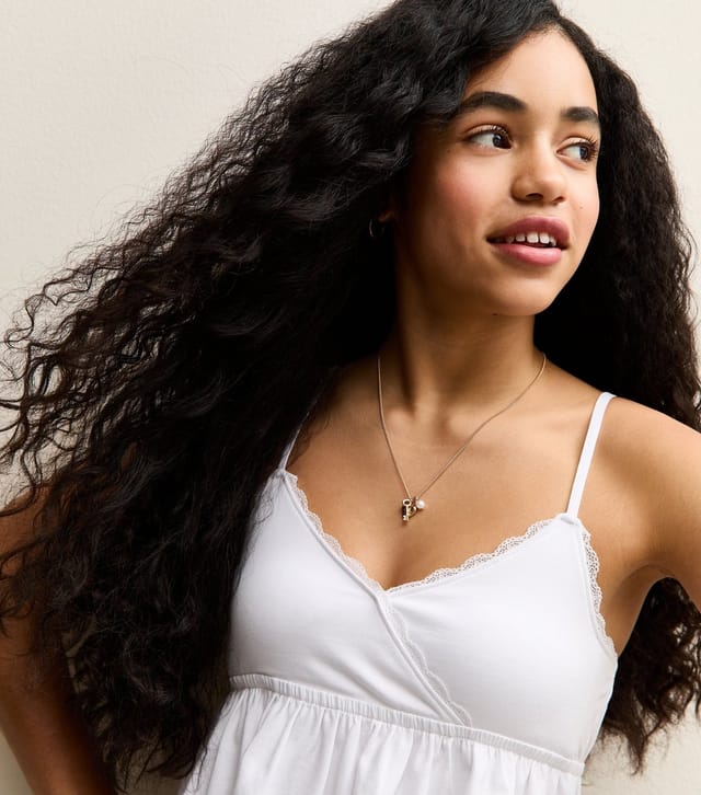 New Look Girls' White Triangle Scalloped Cami Top New Look - 2