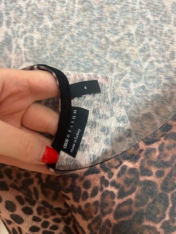 ASOS Leopard Print Low Back Crop Top – Long Sleeve