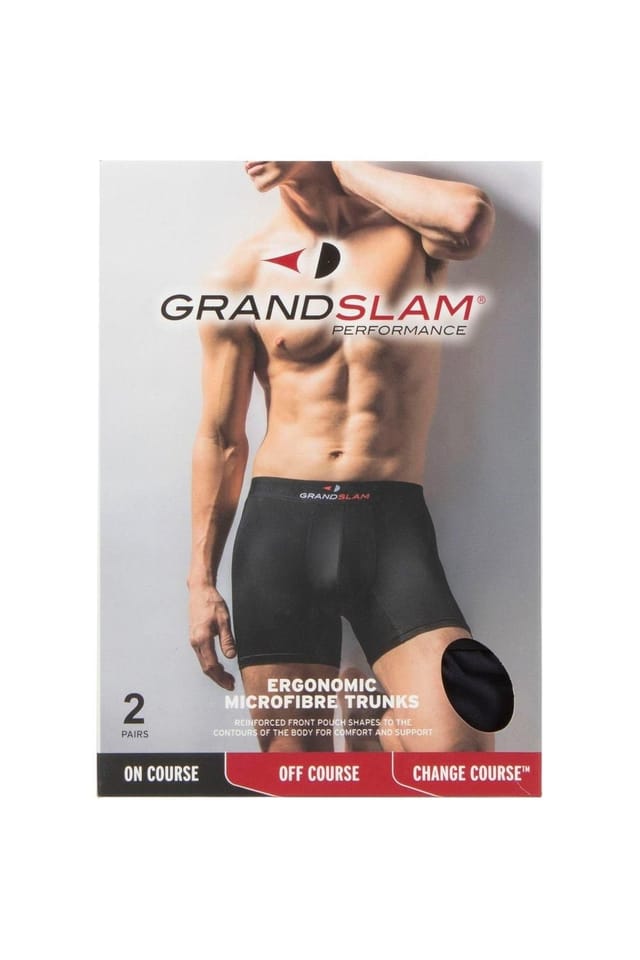 Grandslam Grandslam Men's 2 Pair Shaped Pouch Microfibre Trunks in Black - 2