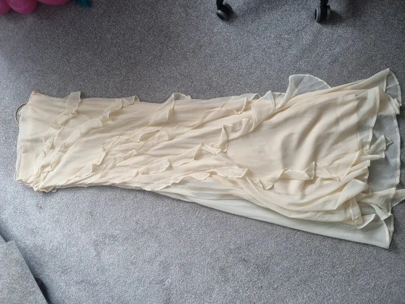ASOS Yellow Chiffon Ruffle Evening Dress Size 12
