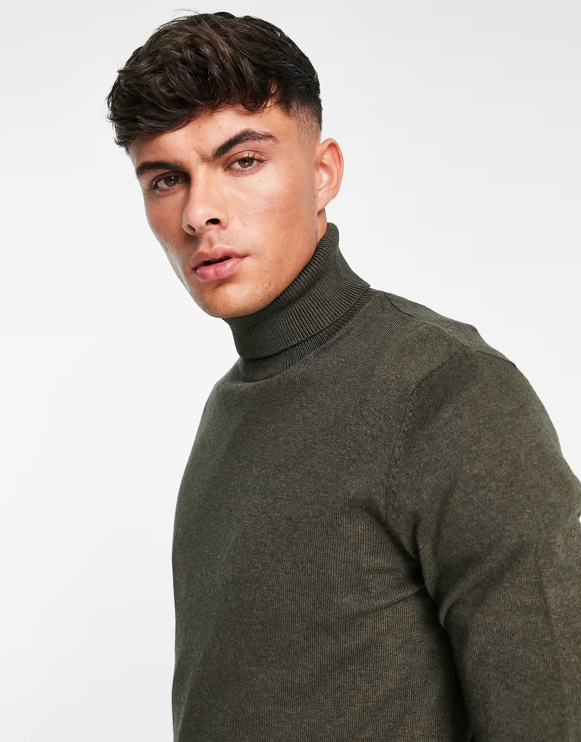 ASOS Jack & Jones Olive Night Roll Neck Jumper