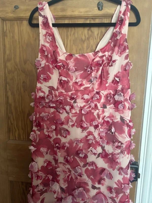 ASOS Asos Luxe - pink floral embellished maxi dress - size 18