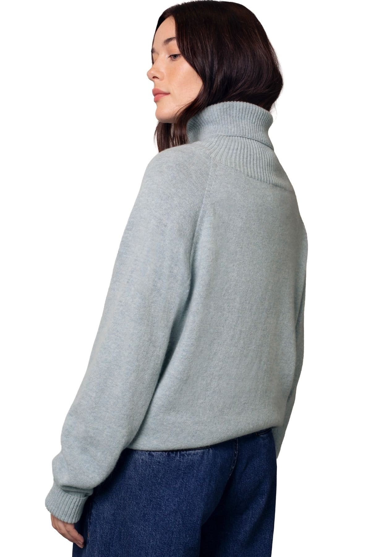 Celtic & Co Celtic & Co Women's Geelong Slouch Turtle Neck Sweater in Pale Blue - 4