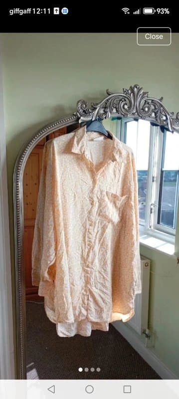 Monki Monki yellow Floral pattern long loose shirt light weight summer