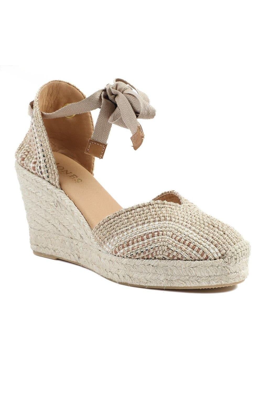 Jones Bootmaker Jones Bootmaker Beige Wedge Espadrille Sandals