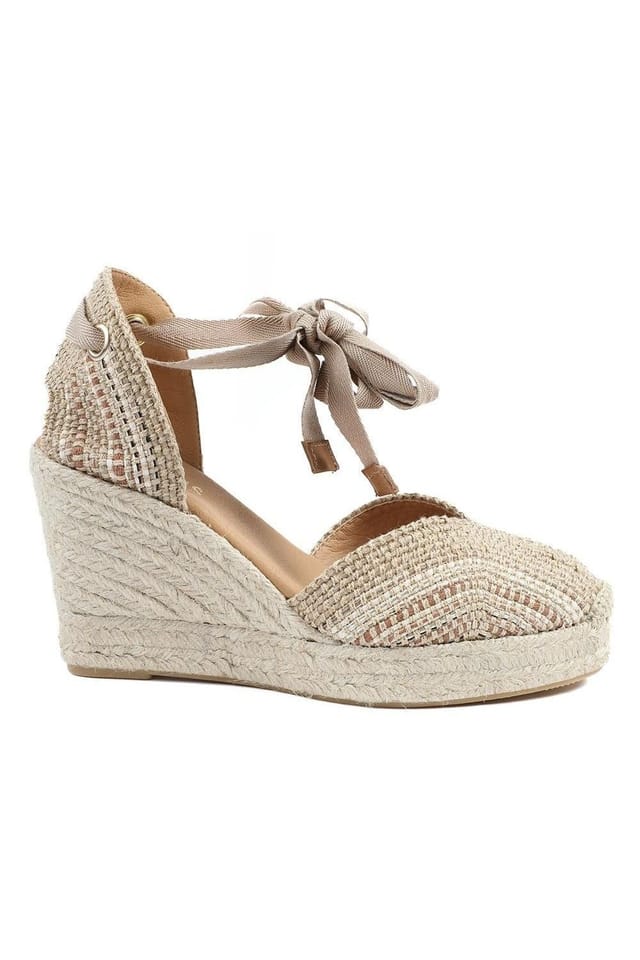 Jones Bootmaker Jones Bootmaker Women's Alyssa Wedge Espadrille Sandals in Beige - 2