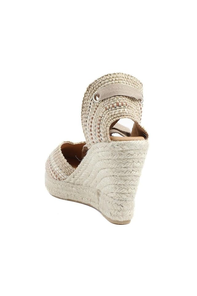 Jones Bootmaker Jones Bootmaker Women's Alyssa Wedge Espadrille Sandals in Beige - 3