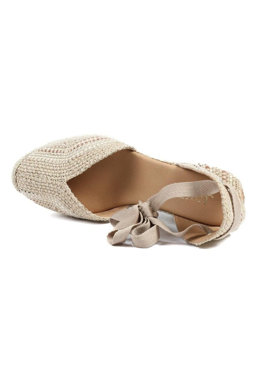 Jones Bootmaker Jones Bootmaker Women's Alyssa Wedge Espadrille Sandals in Beige - 4
