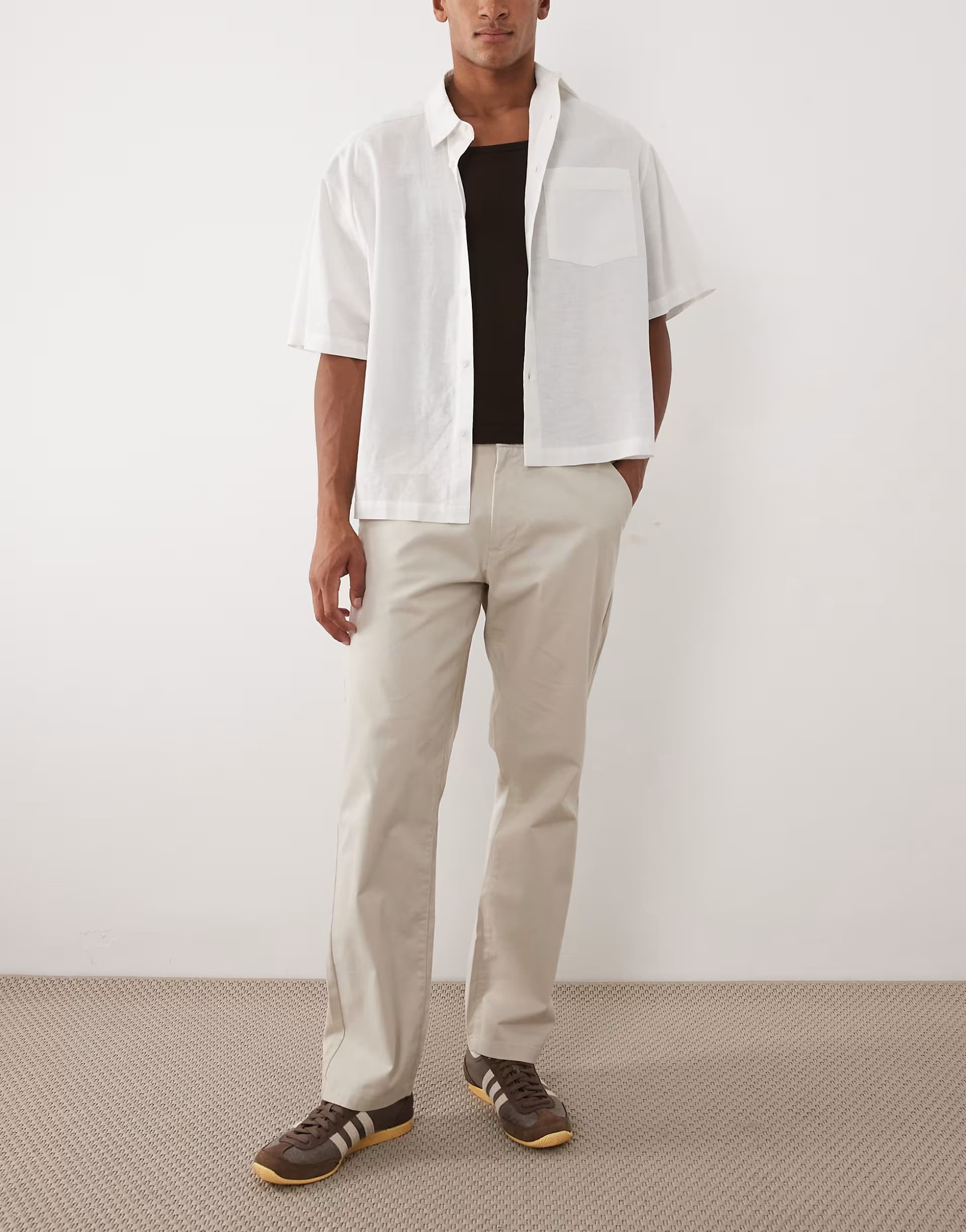 ASOS ASOS DESIGN straight chinos in stone