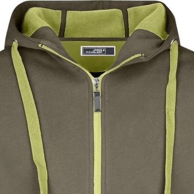 James and Nicholson James and Nicholson Men's Doubleface Full Zip Jacket in Olive - 2
