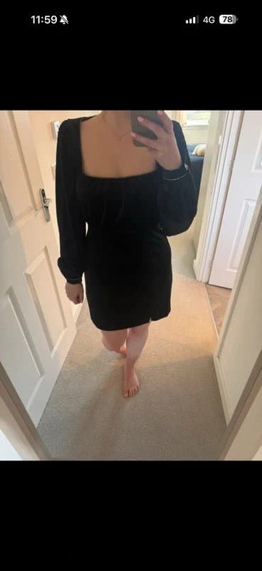 Next Next embellished black velvet dress
