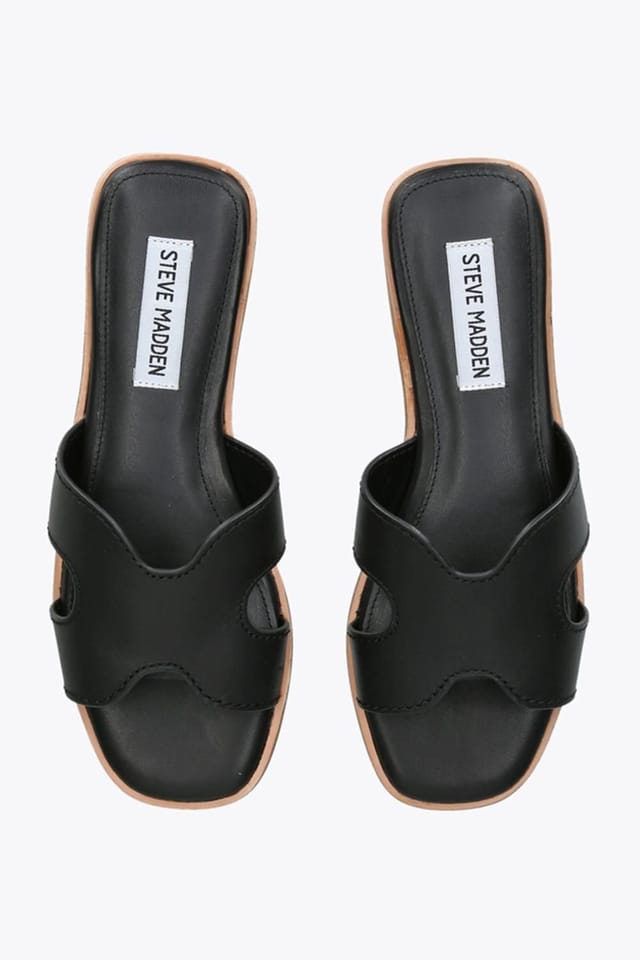 Steve Madden STEVE MADDEN Women's 'Bondst Black' Leather Sandals in Black - 2
