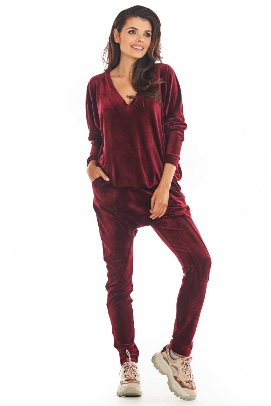 Love Lace Love Lace Burgundy Velour Tracksuit for Women
